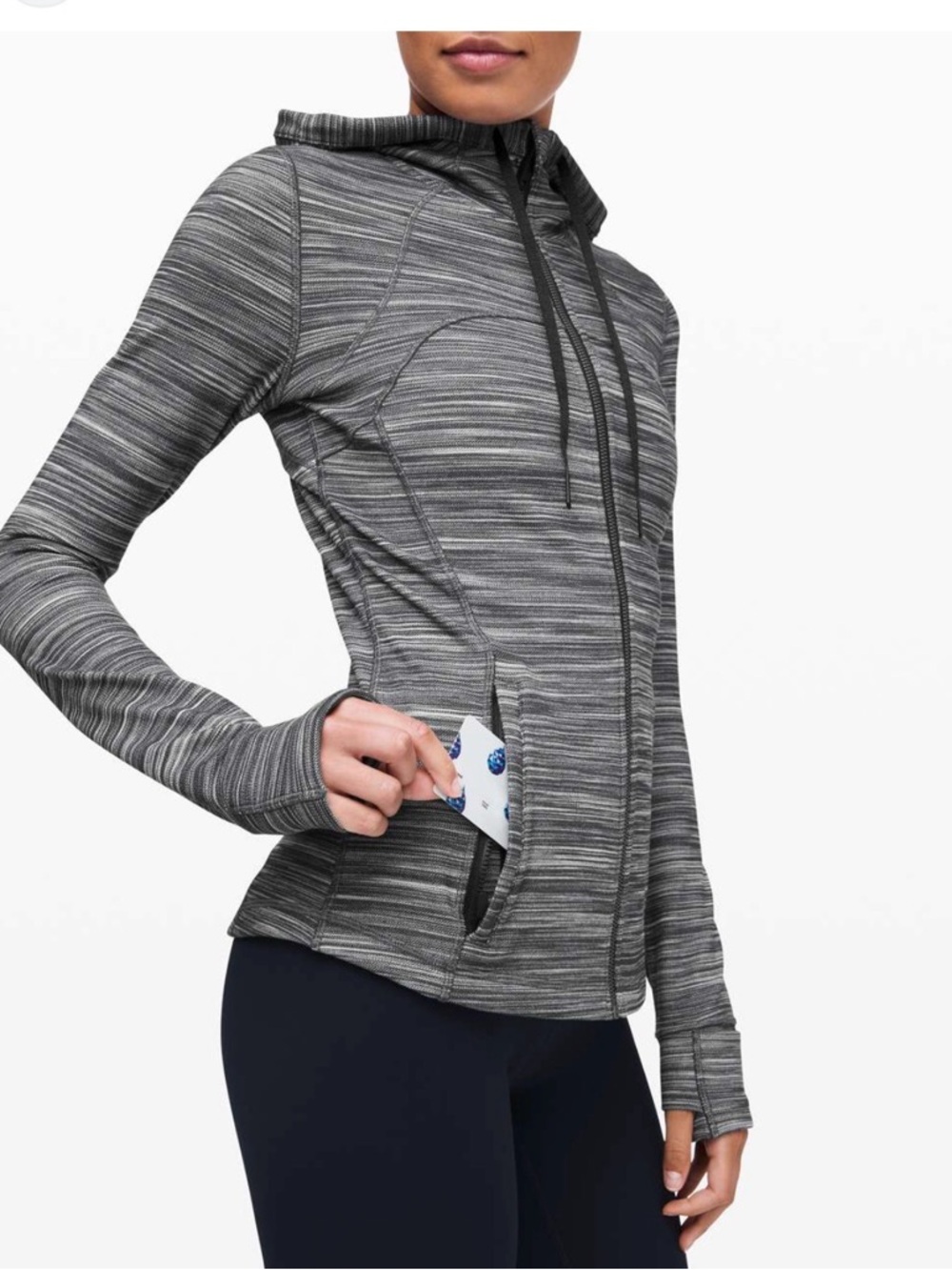 lululemon athletica Gray Space-Dye Full-Zip Hooded Utility Jacket